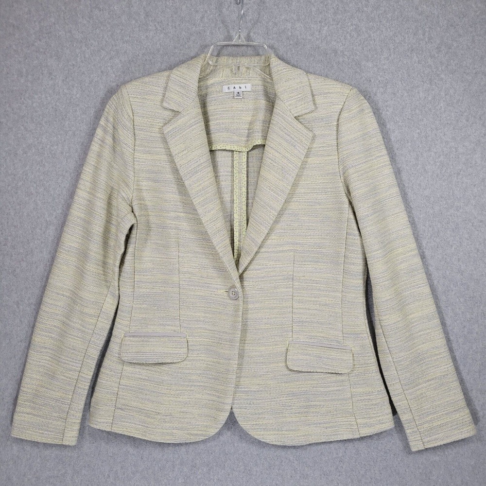 CAbi Blazer Womens 8 Pockets Single Button Long Sleeve Jacket
